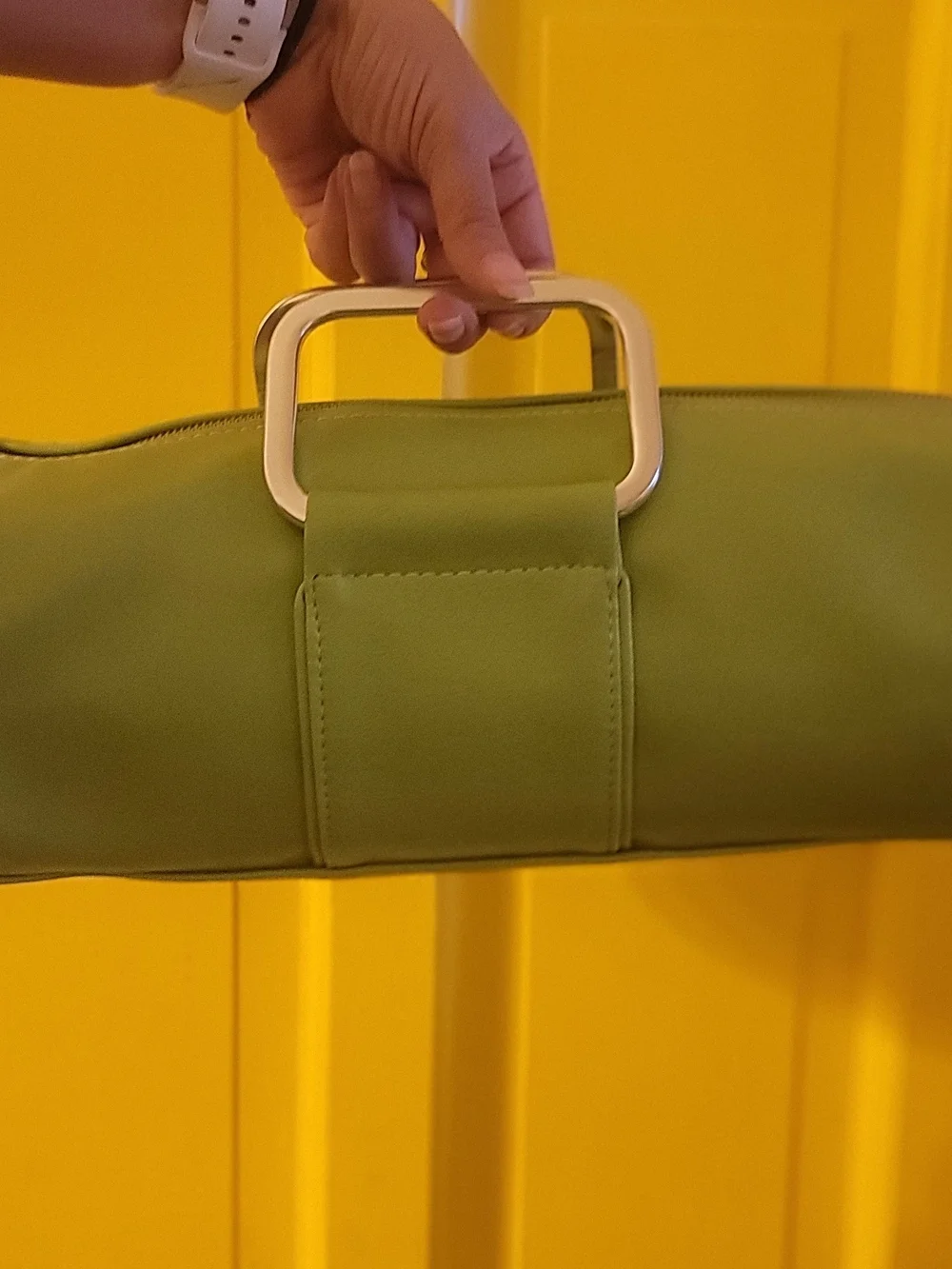 Vintage ALDO Lime Green Barrel Clutch Bag